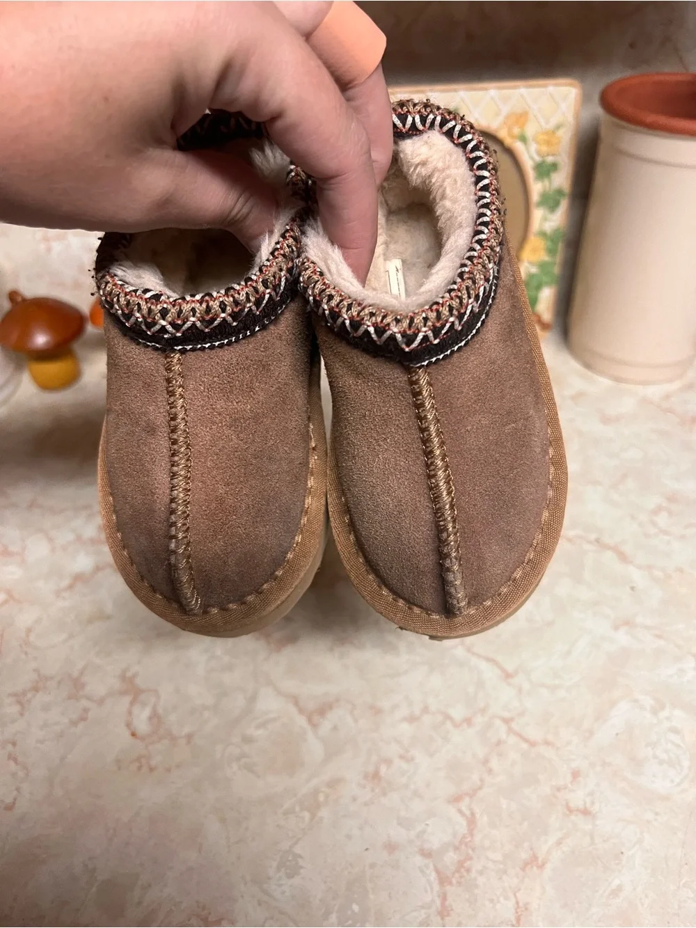 Kids Brown Suede Slip-On Shoes